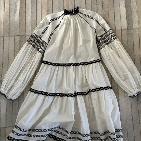 ulla johnson black and white dress IBEN MIDNIGHT DRESS